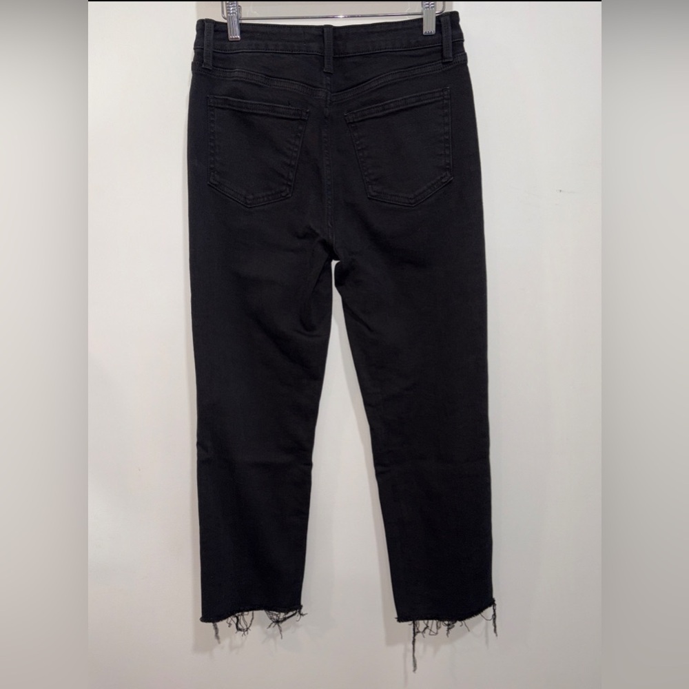 JUST USA Black Raw Hem Ankle Jeans- High Rise Straight Leg - Picture 6 of 6